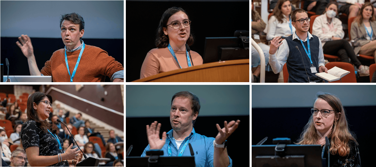 A collection of photos of speakers and audience members from Day 2 of the retreat.